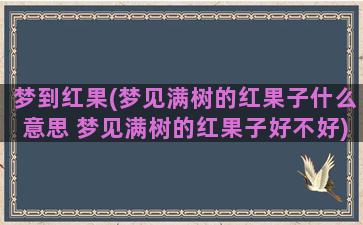 梦到红果(梦见满树的红果子什么意思 梦见满树的红果子好不好)